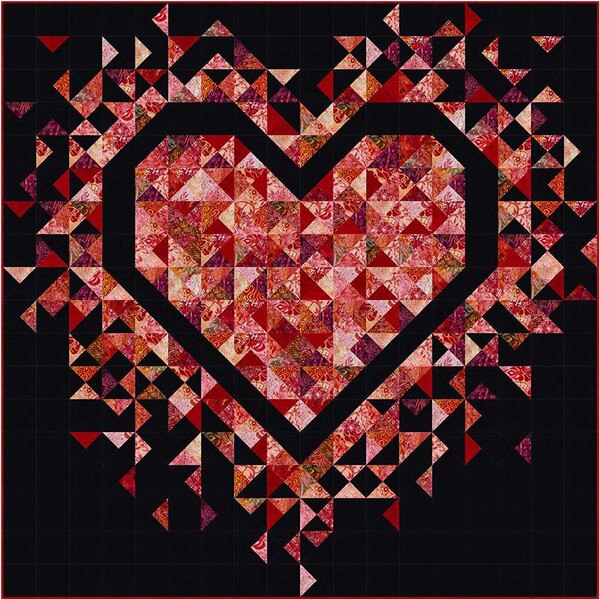 Slice of Pi Quilts Exploding Heart Quilt Pattern Riley Blake Designs